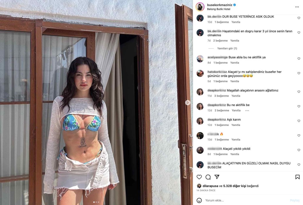 buse korkmaz in bikinili alacati paylasimi gundem oldu dur artik yeterince asik olduk